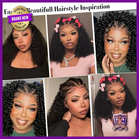 13x4 Lace Front Human Hair Curly Wig 200 Density 16 Inch Pre Styled